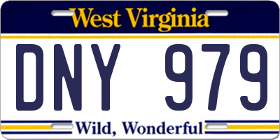 WV license plate DNY979