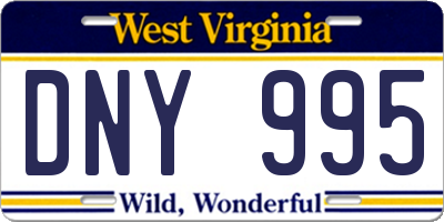 WV license plate DNY995