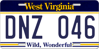 WV license plate DNZ046