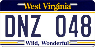 WV license plate DNZ048