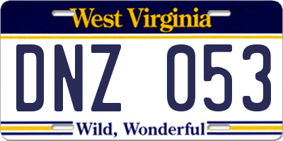 WV license plate DNZ053