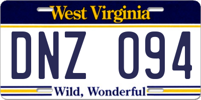 WV license plate DNZ094