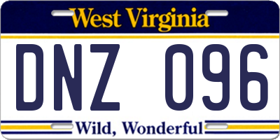 WV license plate DNZ096