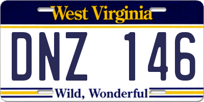 WV license plate DNZ146