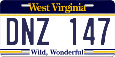 WV license plate DNZ147