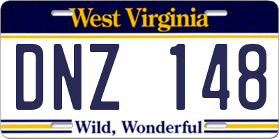 WV license plate DNZ148