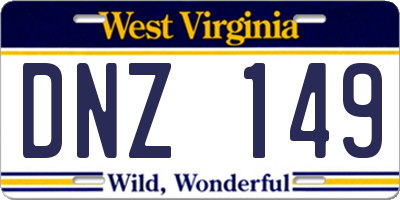 WV license plate DNZ149