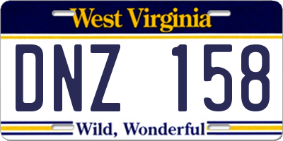 WV license plate DNZ158