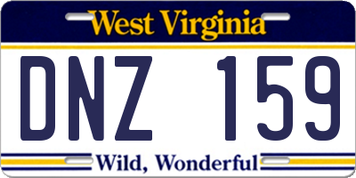 WV license plate DNZ159