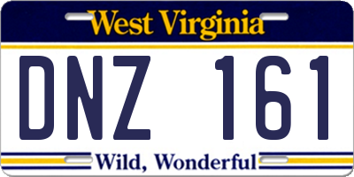 WV license plate DNZ161