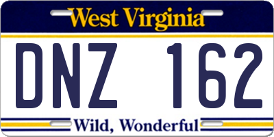 WV license plate DNZ162