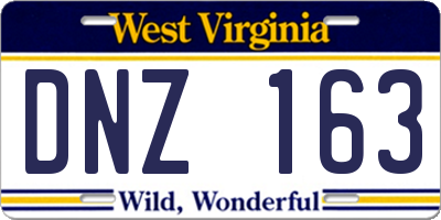 WV license plate DNZ163