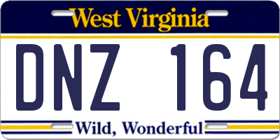 WV license plate DNZ164