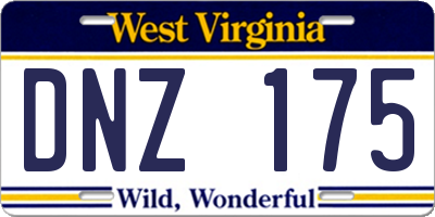 WV license plate DNZ175