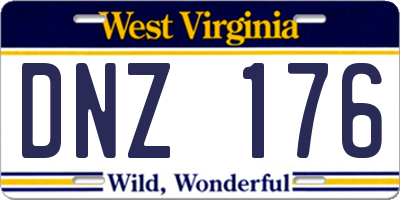 WV license plate DNZ176