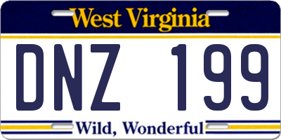 WV license plate DNZ199