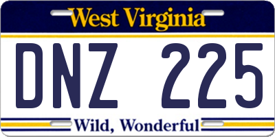 WV license plate DNZ225