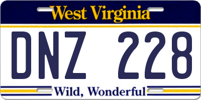 WV license plate DNZ228