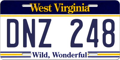 WV license plate DNZ248