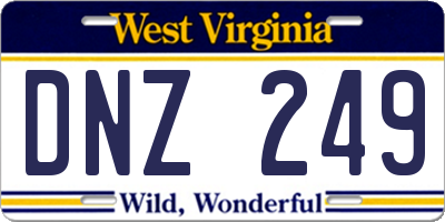 WV license plate DNZ249
