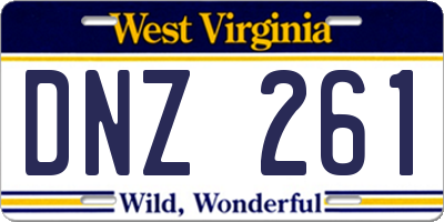 WV license plate DNZ261