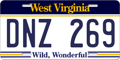 WV license plate DNZ269