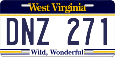 WV license plate DNZ271