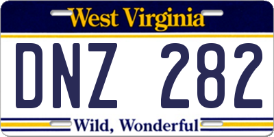 WV license plate DNZ282