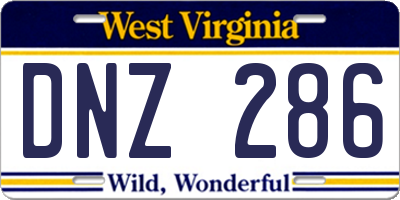 WV license plate DNZ286