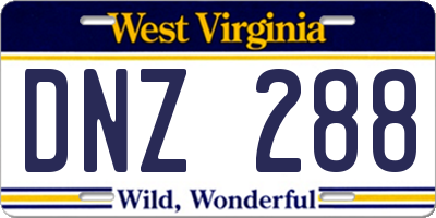 WV license plate DNZ288