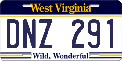 WV license plate DNZ291