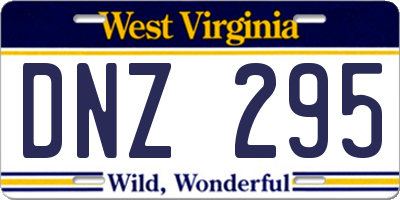 WV license plate DNZ295