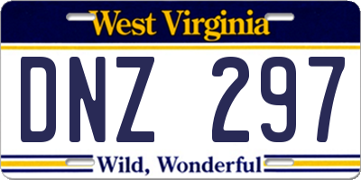 WV license plate DNZ297