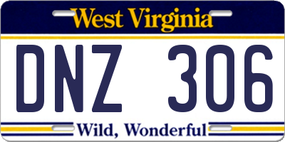 WV license plate DNZ306