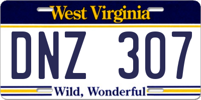 WV license plate DNZ307