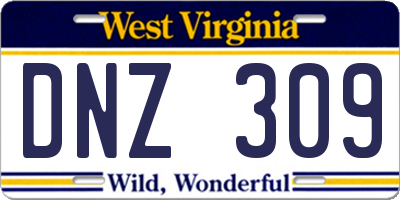 WV license plate DNZ309