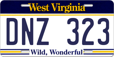 WV license plate DNZ323