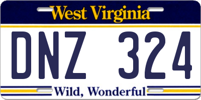 WV license plate DNZ324