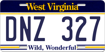 WV license plate DNZ327