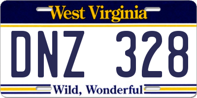 WV license plate DNZ328