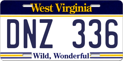 WV license plate DNZ336