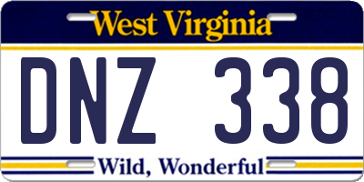 WV license plate DNZ338