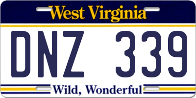 WV license plate DNZ339