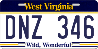 WV license plate DNZ346