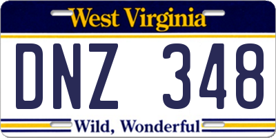 WV license plate DNZ348