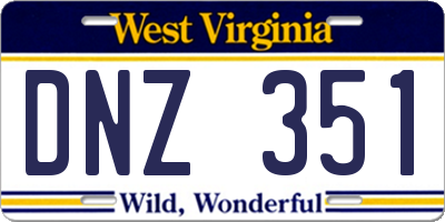 WV license plate DNZ351
