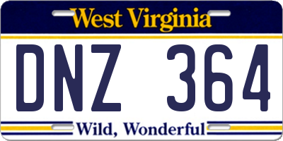 WV license plate DNZ364