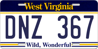 WV license plate DNZ367