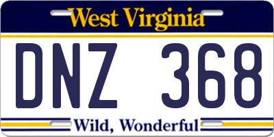 WV license plate DNZ368