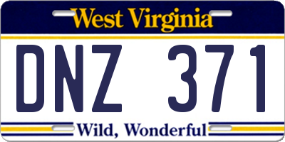 WV license plate DNZ371